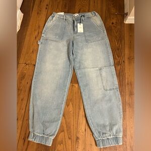 Forever 21 Light Blue High Rise Joggers Jeans